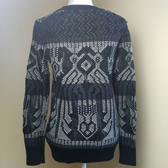 J Crew Mixed Stitch blanket sweater sz XS aztec - Picture 7 of 8